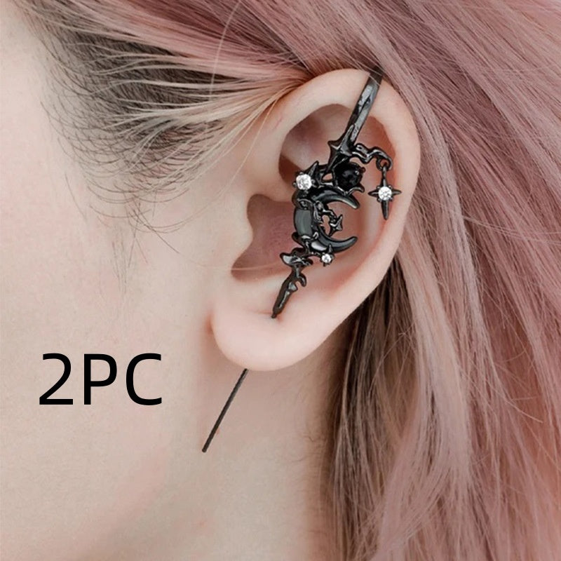 Creative Star Moon Diamond Geometric Fashion Stud Earrings