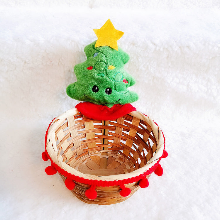 Christmas Decoration Home Storage Basket Santa Snowman Elk Candy Basket
