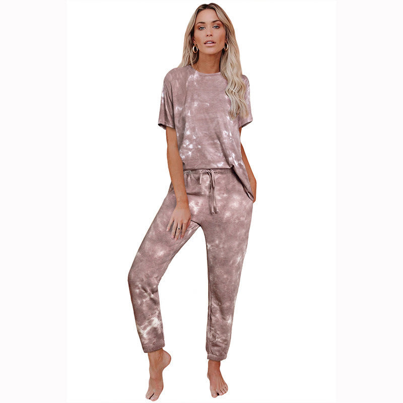 Tie Dye Print One Piece Pajamas Loungewear