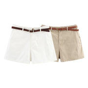 New Summer Versatile Belted Casual Shorts
