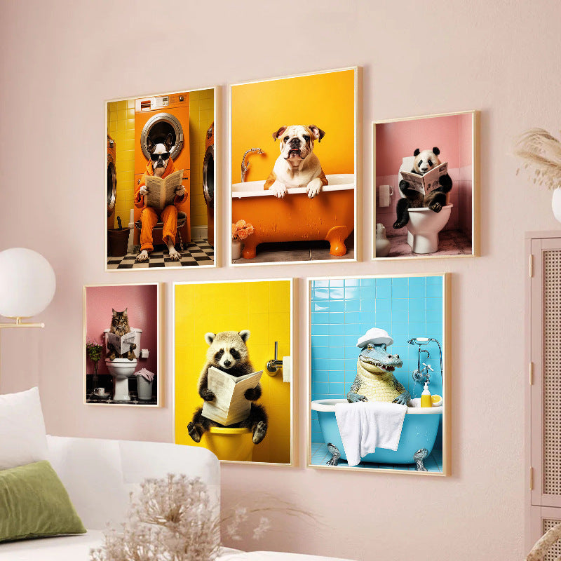 Animal Wall Art – Decorative HD Airbrush Canvas Painting for Home Decoration