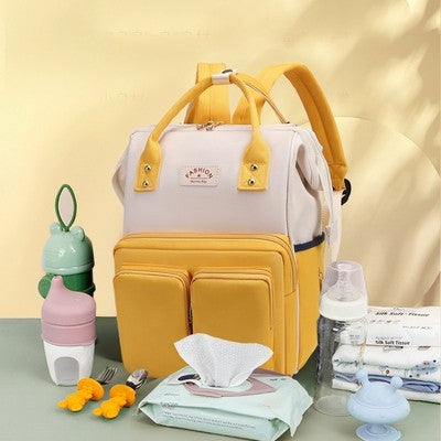 Unisex Knitted Fabric Double Shoulder Backpack Pregnancy Bag
