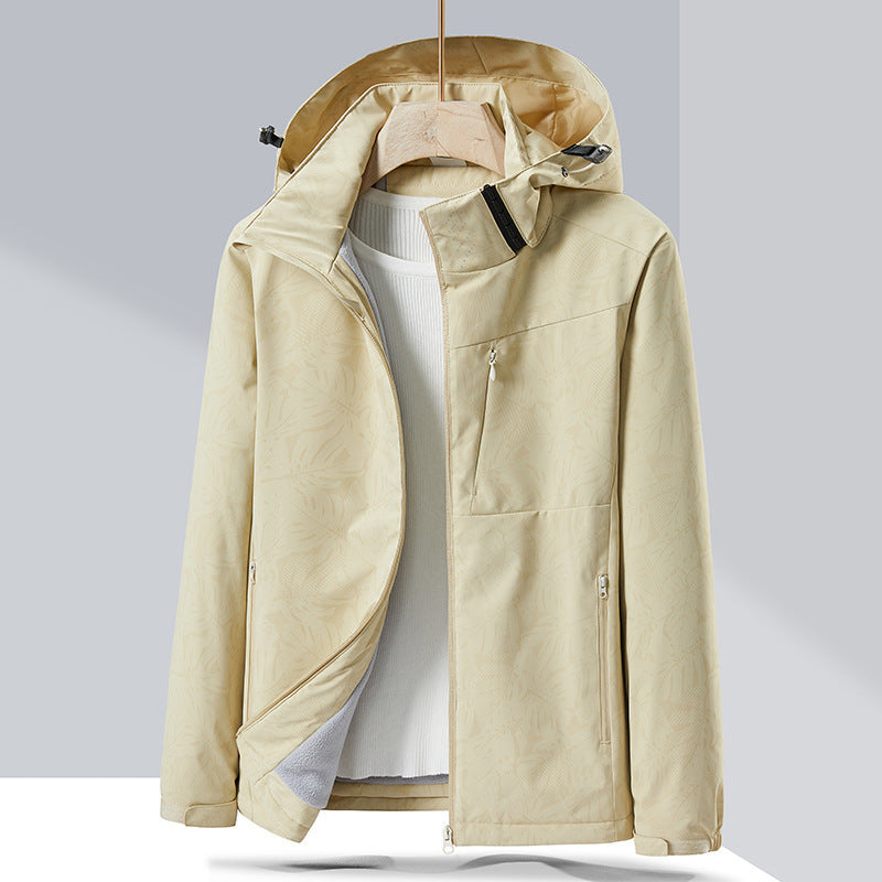 Couple Windproof Single-Layer Jacket & Fleece-Lined Padded Overalls Set