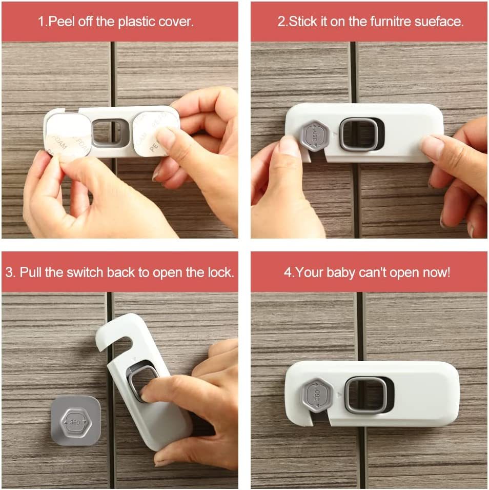 Refrigerator Child Safety Lock – Fridge/Freezer Door Latch