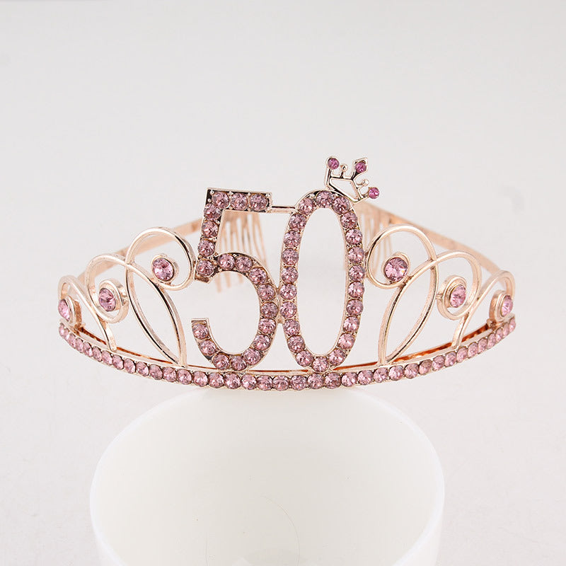Creative Diamond Alphabet Headdress Birthday Hair Accessories