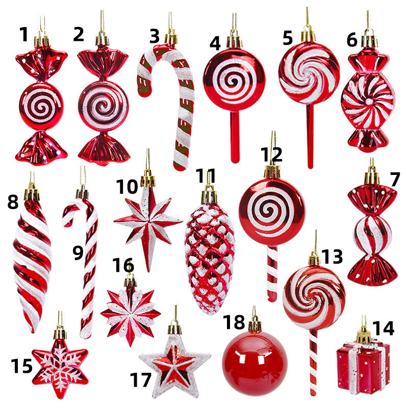 Candy Crutch Christmas Ball Christmas Tree Pendant