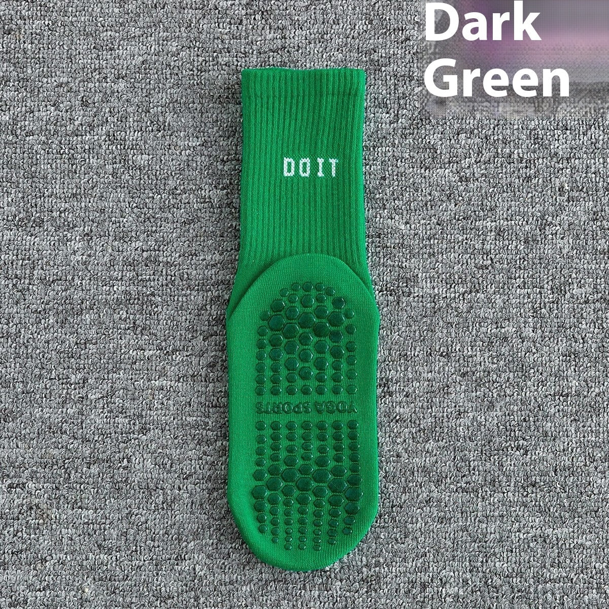 Women’s Mid-Calf Yoga Socks Trendy Letter Non-Slip Breathable