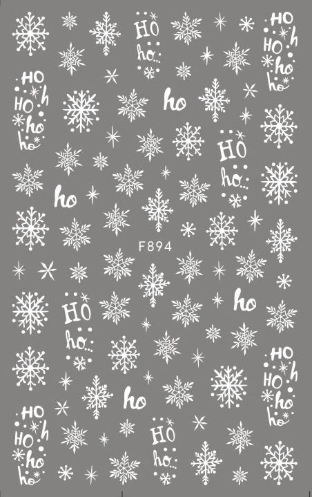 New Pure White Winter Snowflake Nail Stickers
