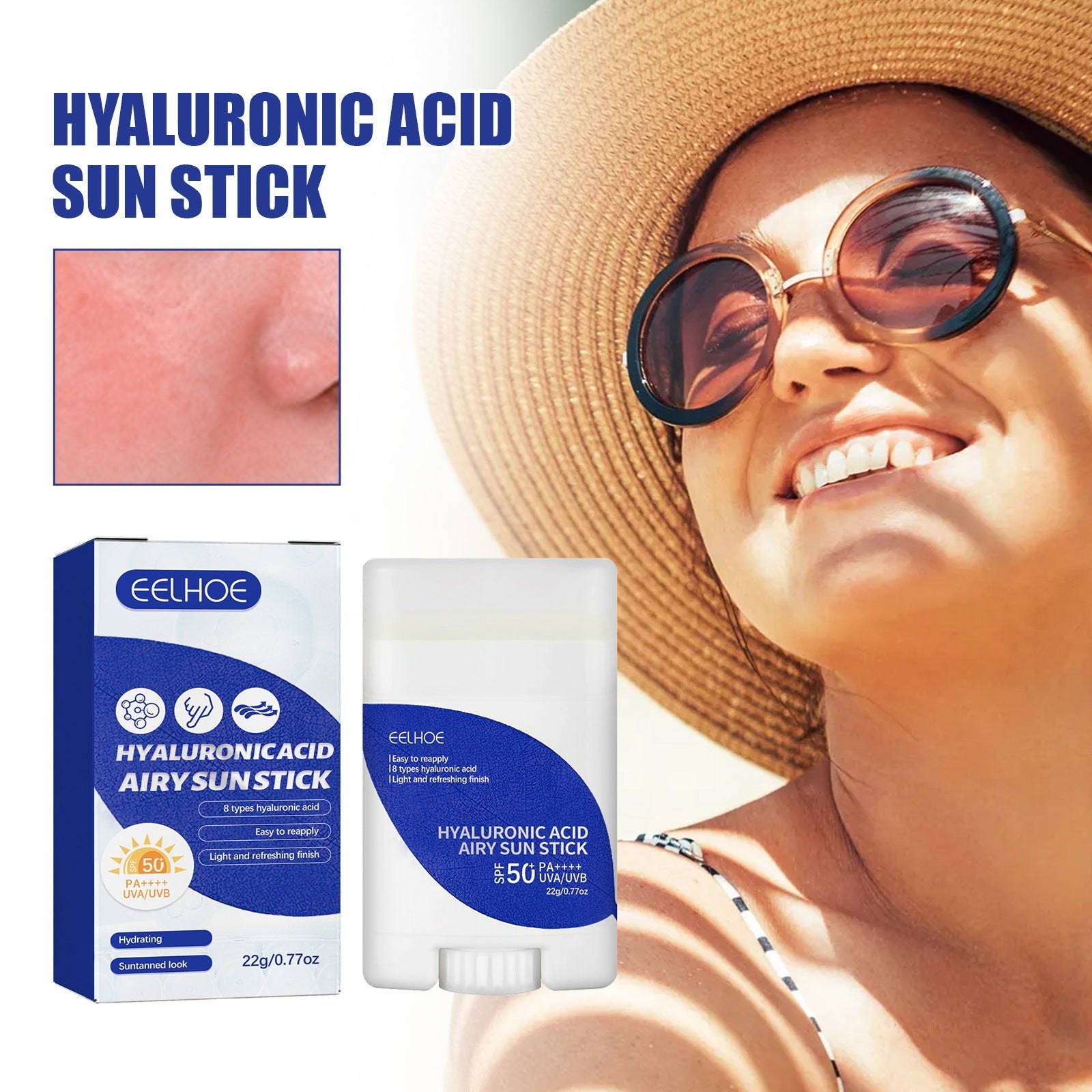 Hyaluronic Acid Sunscreen Stick SPF50 With Titanium Dioxide