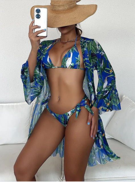 Women’s Quick-Dry High Elasticity 3-Piece Swim Set with Top, Pants & Coat
