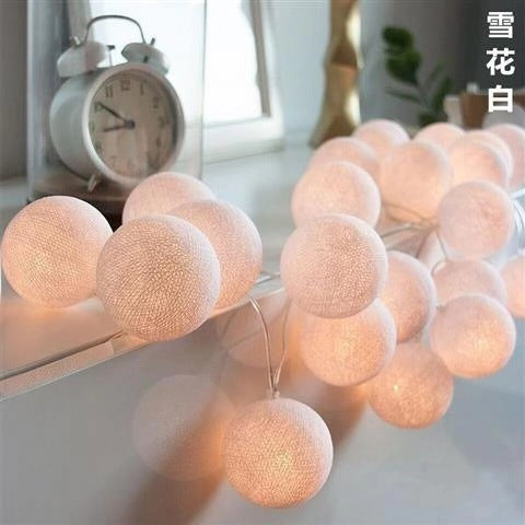 Cotton Ball Lighting Chain Festival Color Decoration
