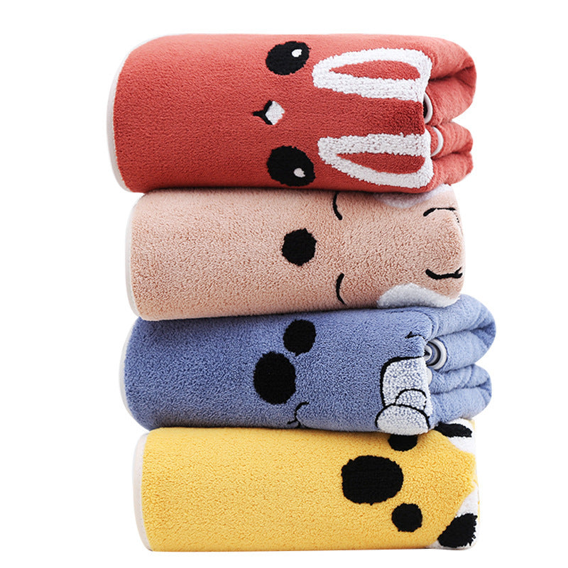 Cute Animal Cartoon Men And Women Household Korean Gifts Coral Fleece Bath Towel