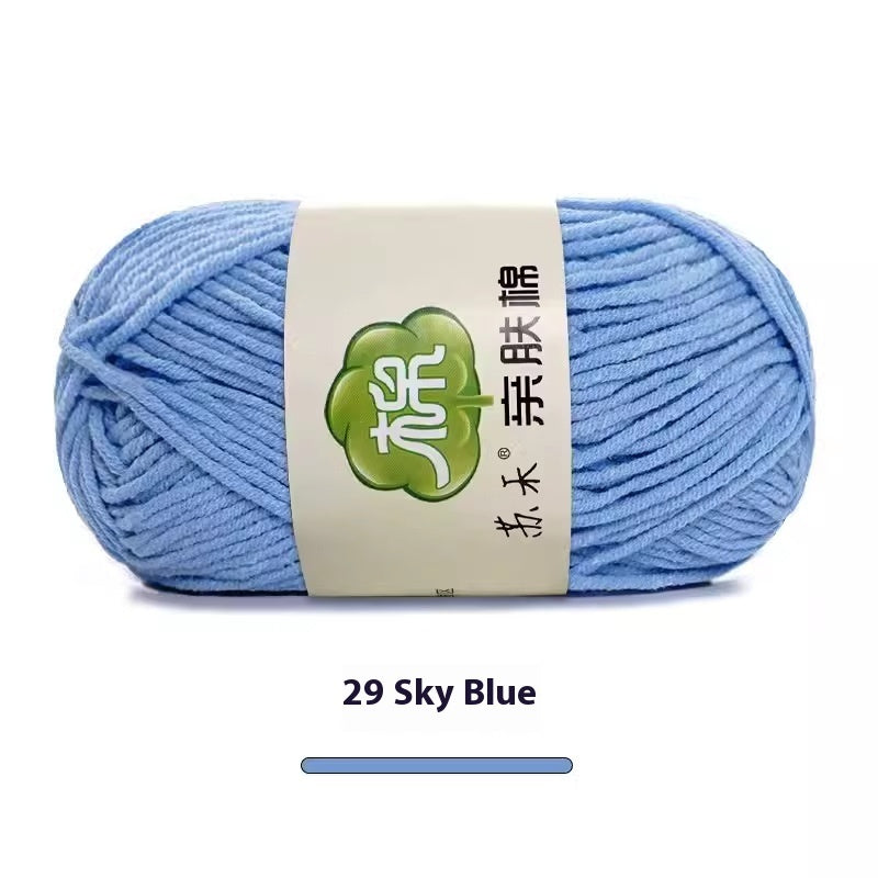 5-Strand Skin-Friendly Combed Milk Cotton Yarn – Hand Knitting Supplies