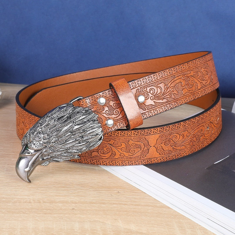 Men's Belt with Cow Head Buckle