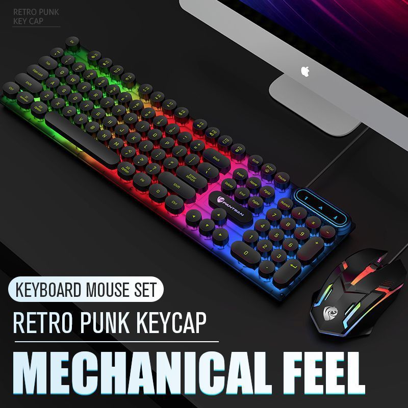 Wired Keyboard & Mouse Set – Full-Size Office Combo, Plug-and-Play USB