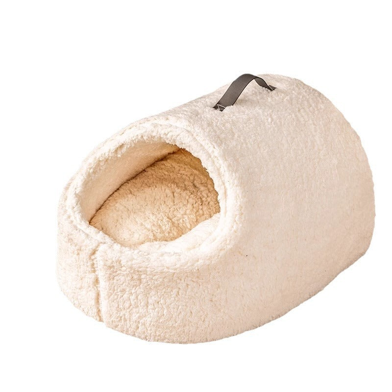 Winter Warm Closed Sense Of Security Removable And Washable Large Lambswool Slippers Cat Nest