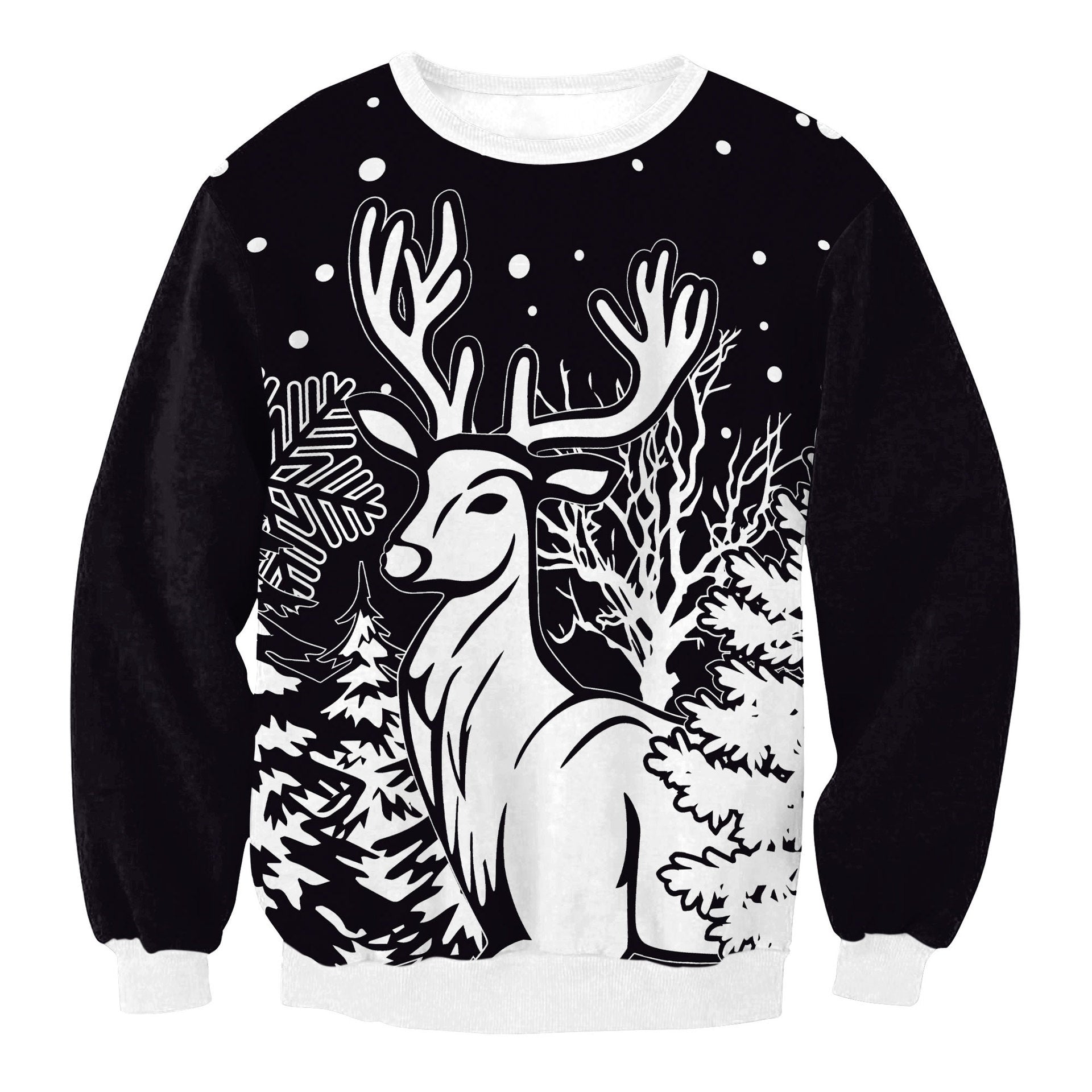Men’s Fashion Christmas Tree Striped Digital Printing Couple Sweater – Street Style Holiday Wear