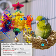 Colored Rattan Ball Wooden Brushed Paper Gnawing Toy for Birds