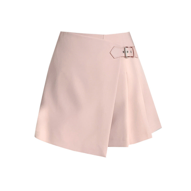 High-Waist Wide-Leg Skort Pants – Irregular A-Line “Skirt Pants” Slimming Shorts for Women