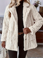 Unisex Plush Cardigan Water Ripple Regular Polyester