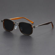 Retro Square Frame Metal Sunglasses