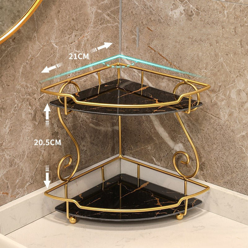 Light Luxury Triangle Bathroom Storage Shelf – Vanity Organizer