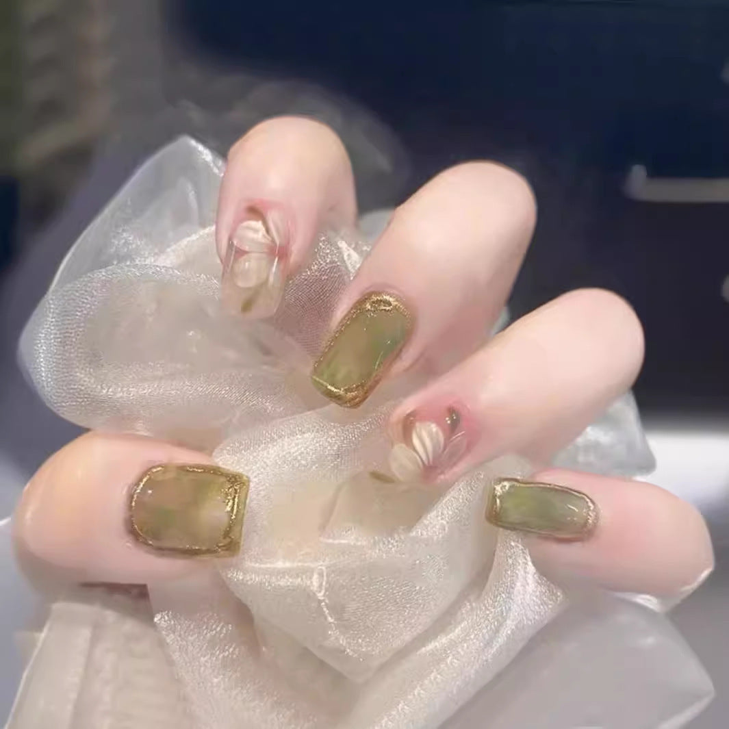 Women's European, American And French Style Pieces Fake Nail Patch