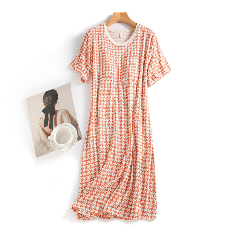 Ladies Belt Chest Pad Cup Loose-fitting Loungewear Nightdress