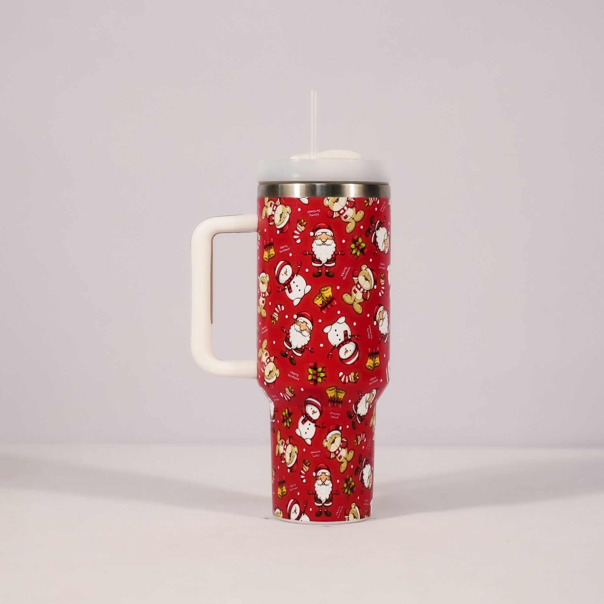 Christmas Vacuum Tumbler with Straw