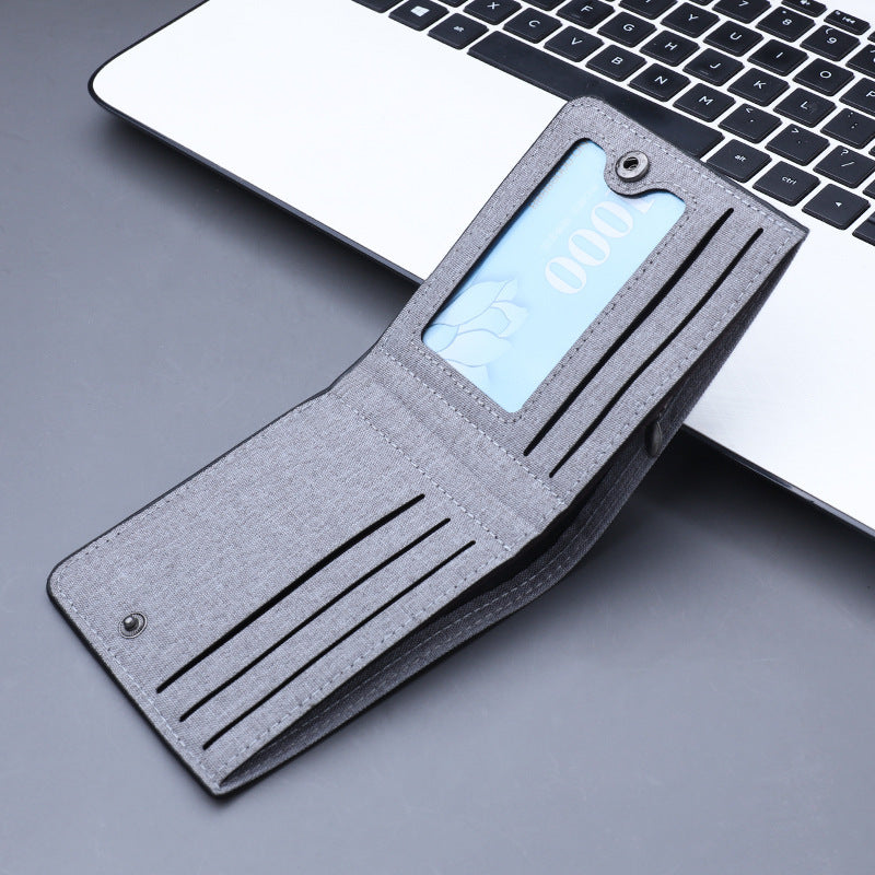 Men's Canvas Wallet Slim Simple Fashion Short Compact