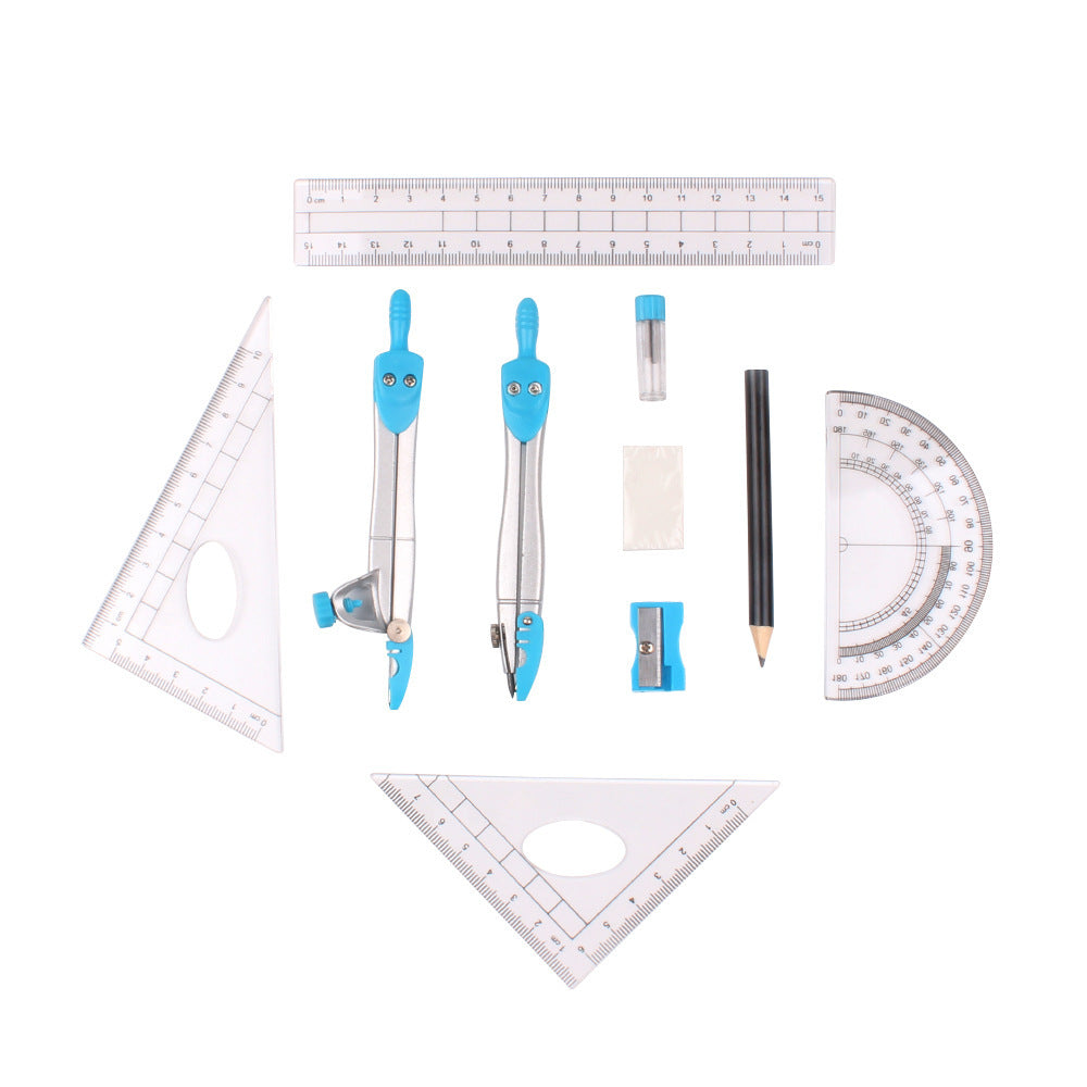 10-Piece Student Geometry Measuring Tool Set – Drawing & Exam Kit