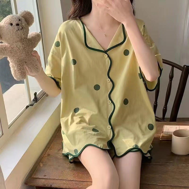 Women's Fashion Casual Short Sleeve Cute Loungewear Suit
