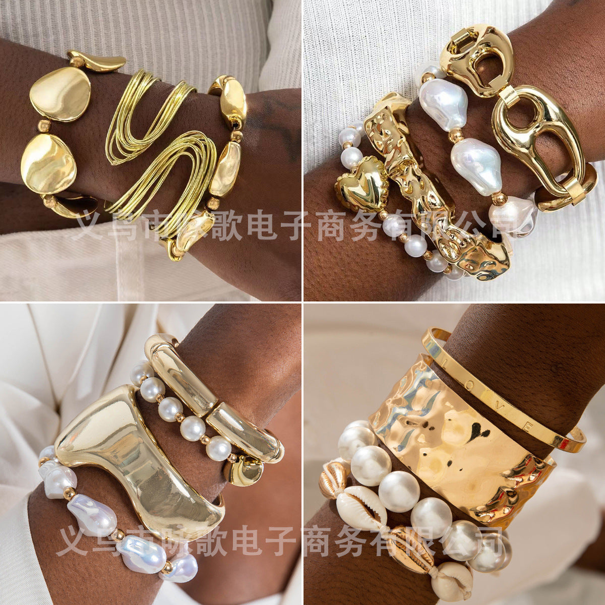 Unisex Punk Iron Bracelet – Multi-Layer Open Geometric Design