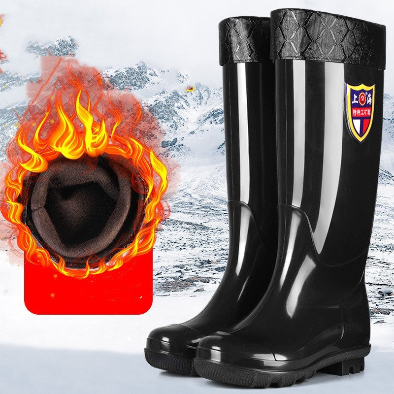 Men's Tall PVC Rain Boots Regular Fit Black For Work
