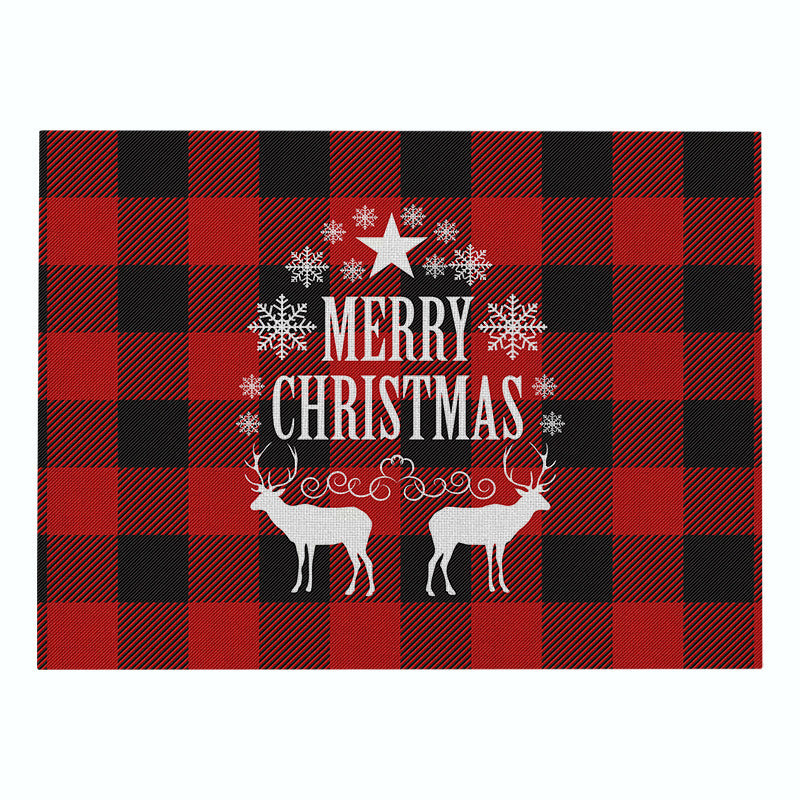 Christmas Series Cotton And Linen Placemat Dining Table Cushion Heat Proof Mat Anti-scald