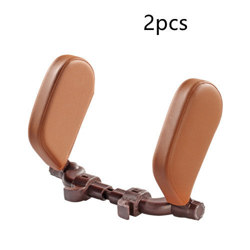 Adjustable Car Headrest Pillow, Soft Leather Travel Neck Support Cushion