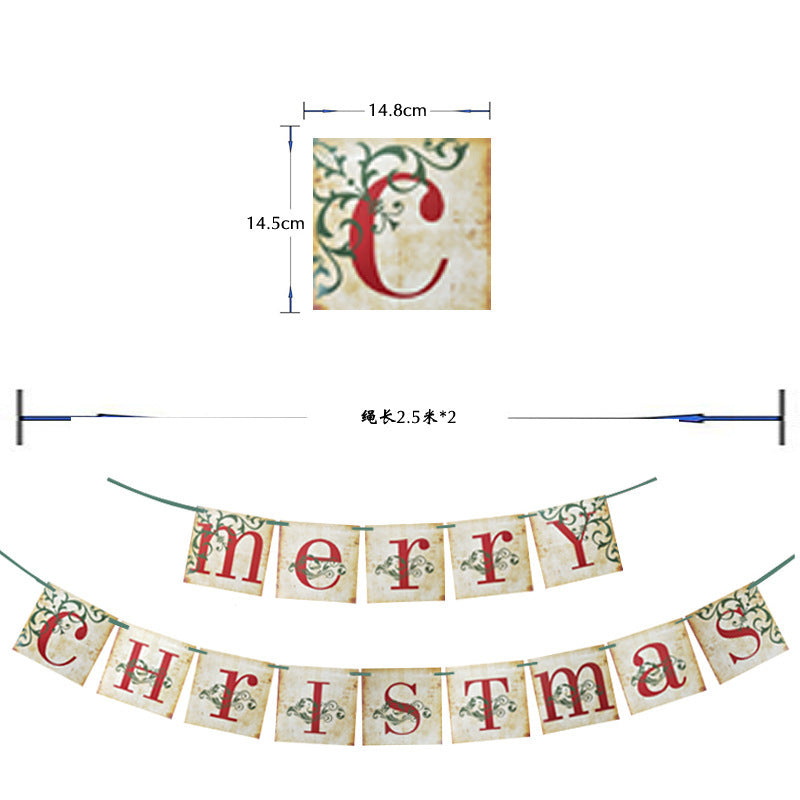 Stylish Atmosphere Party Christmas Decoration Props Banner