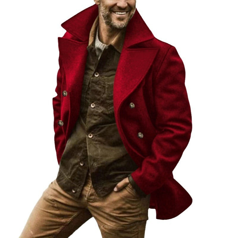 Unisex Double Breasted Trench Coat Cotton Relaxed Fit