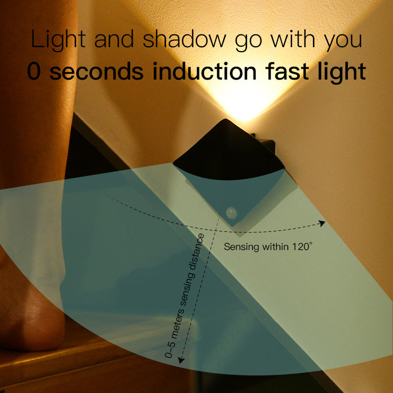 Wireless USB Rechargeable Wall Lamp with Human Body Sensor – Home Decor Night Light for Bedroom, Porch, Balcony, and Corridor