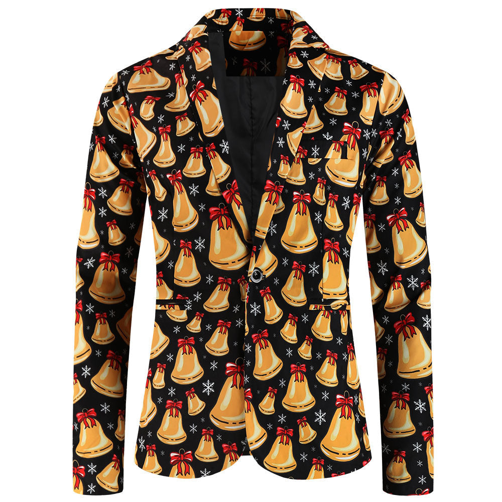 Unisex Christmas Series Printed Suit Regular Fit Acetate