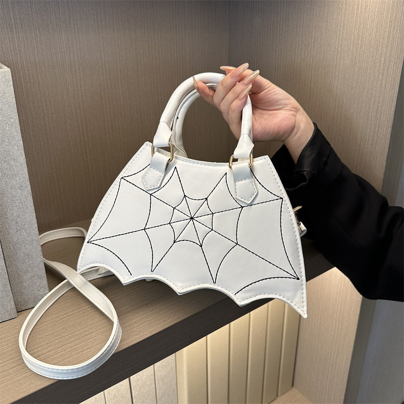 Halloween Spider Web Saddle Bag – Fashion Crossbody Shoulder Handbag with Top Handle