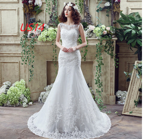 Sexy Lace Mermaid Trailing Wedding Dress for Brides