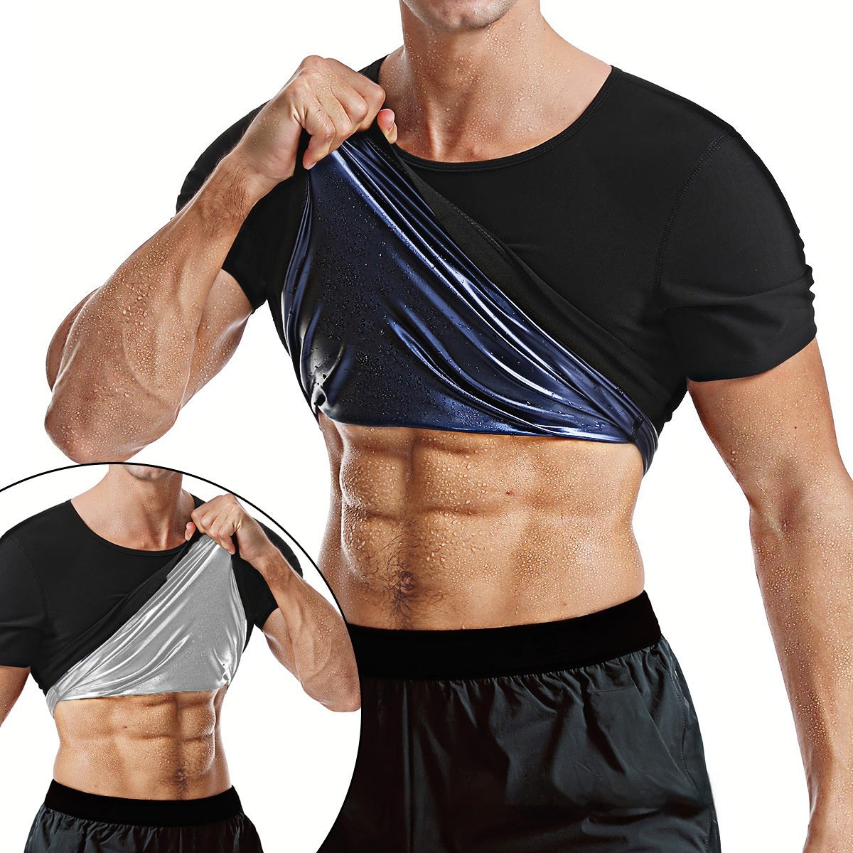 Men's Violently Sweat Sports Short-sleeved Fitness Vest Body Shaper