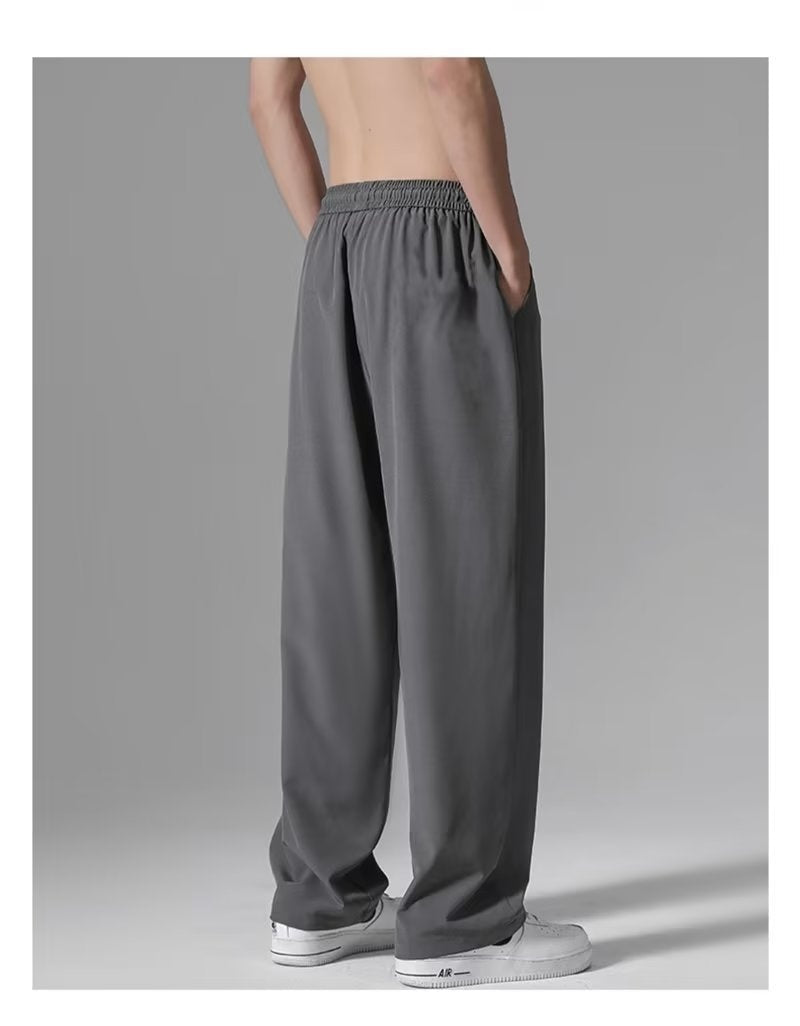 Men’s Ice Silk Quick-Dry Thin Wide-Leg Summer Pants