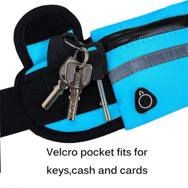 Unisex Slim Nylon Running Waist Bag With Front Pocket