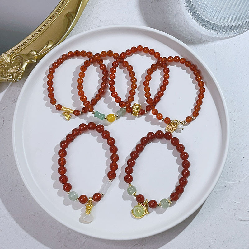 Red Agate Bracelet Female Lucky Bag Bamboo Festival New Year