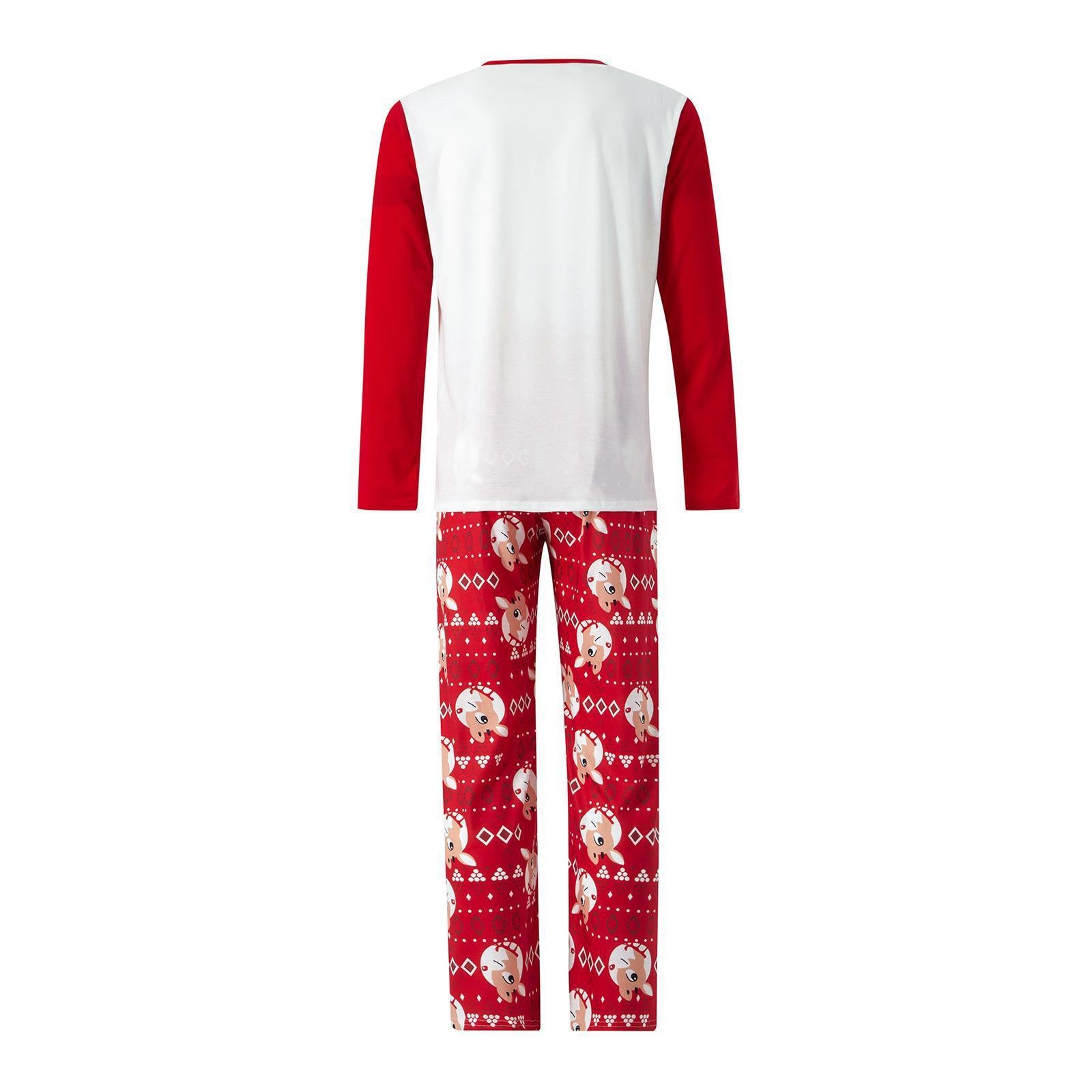 Printed Pajamas Christmas Parent-child Wear Round Neck Long-sleeve Suit