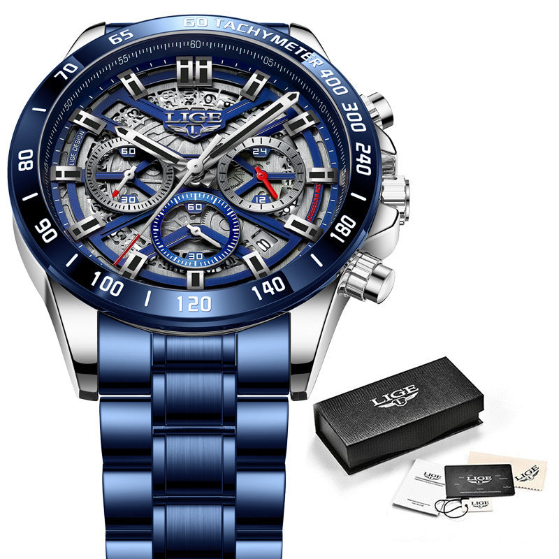 Men's Quartz Hollow New Concept Multifunctional Waterproof Watch