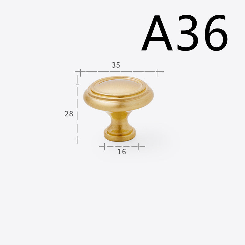 Pure Copper Cabinet Door Handle Golden Light Luxury Brass Handle