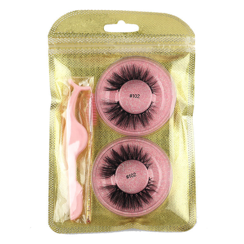 Natural Mink False Eyelashes – Round, Fluffy, Reusable Lash Extension Set